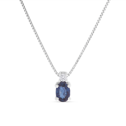 Collana Zaffiro 0,18ct e Diamanti 0,02ct