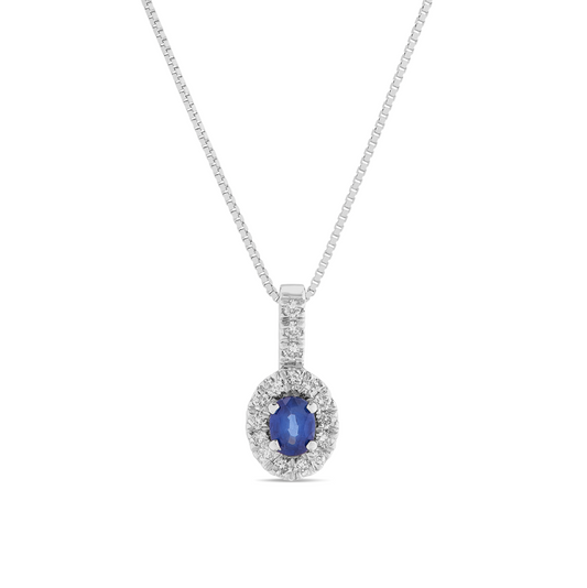 Collana Zaffiro 0,23ct e Diamanti 0,14ct