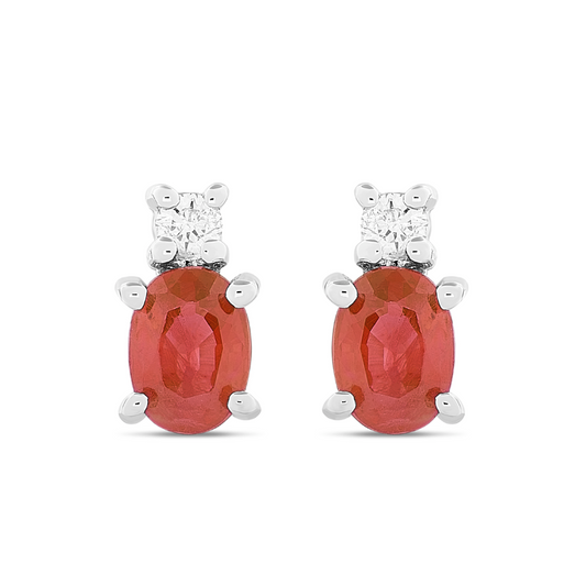 Orecchini Rubini 0,36ct e Diamanti 0,04ct