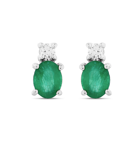 Orecchini Smeraldi 0,30ct e Diamanti 0,04ct