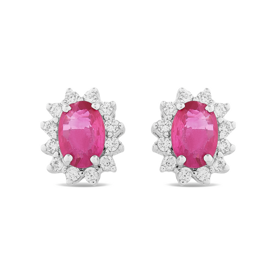 Orecchini Rubini 0,96ct e Diamanti 0,20ct