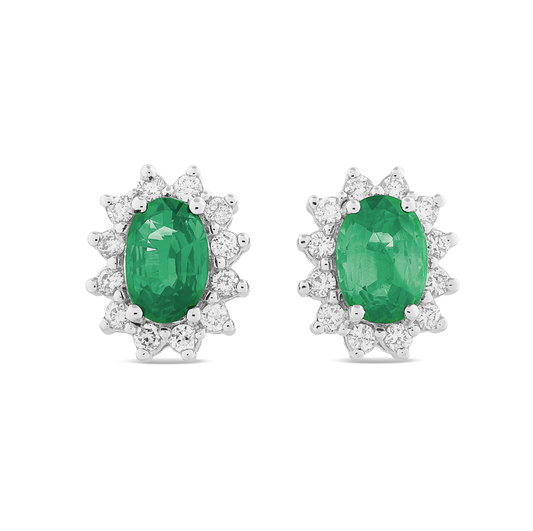 Orecchini Smeraldi 0,84ct e Diamanti 0,20ct
