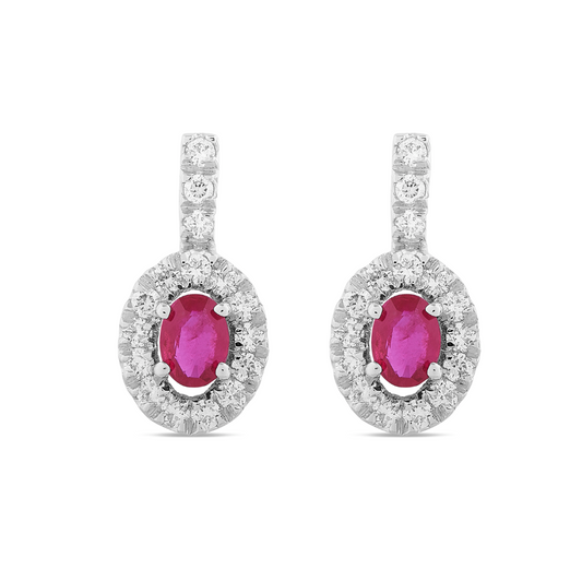 Orecchini Rubini 0,54ct e Diamanti 0,28ct