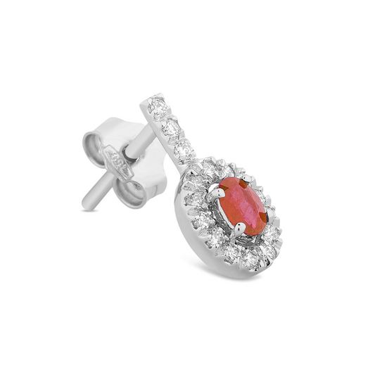 Orecchini Rubini 0,54ct e Diamanti 0,28ct