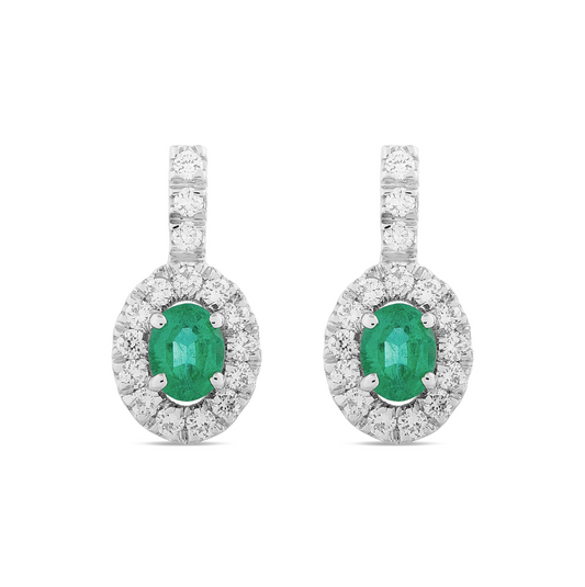 Orecchini Smeraldi 0,34ct e Diamanti 0,28ct