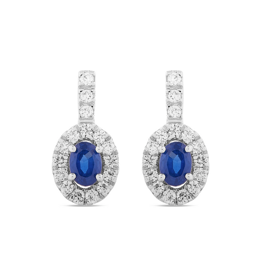 Orecchini Zaffiri 0,46ct e Diamanti 0,28ct