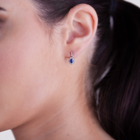 Orecchini Zaffiri 0,46ct e Diamanti 0,28ct