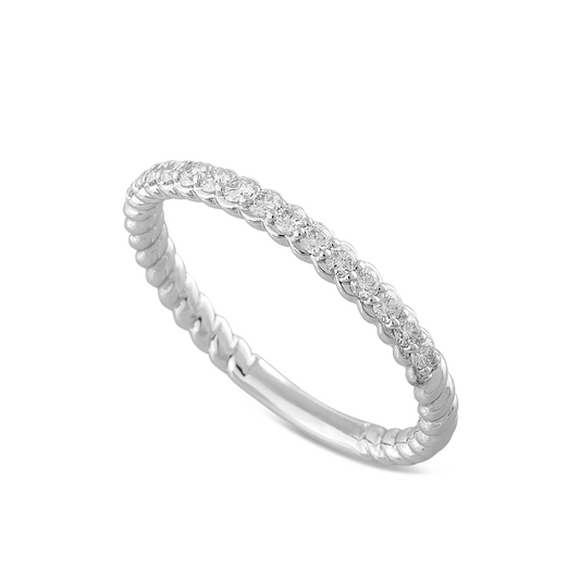 Anello Veretta Intrecciata Diamante 0,25ct