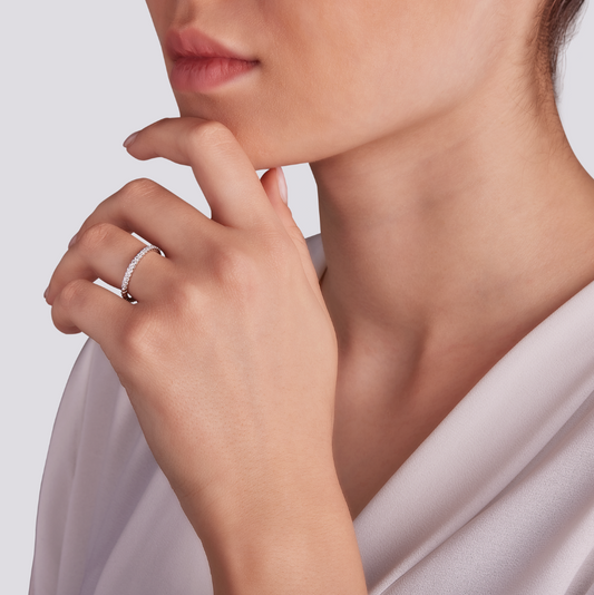 Anello Veretta Intrecciata Diamante 0,25ct