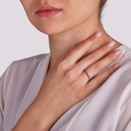 Anello Eternity Rubini da 0,48ct a 0,57ct